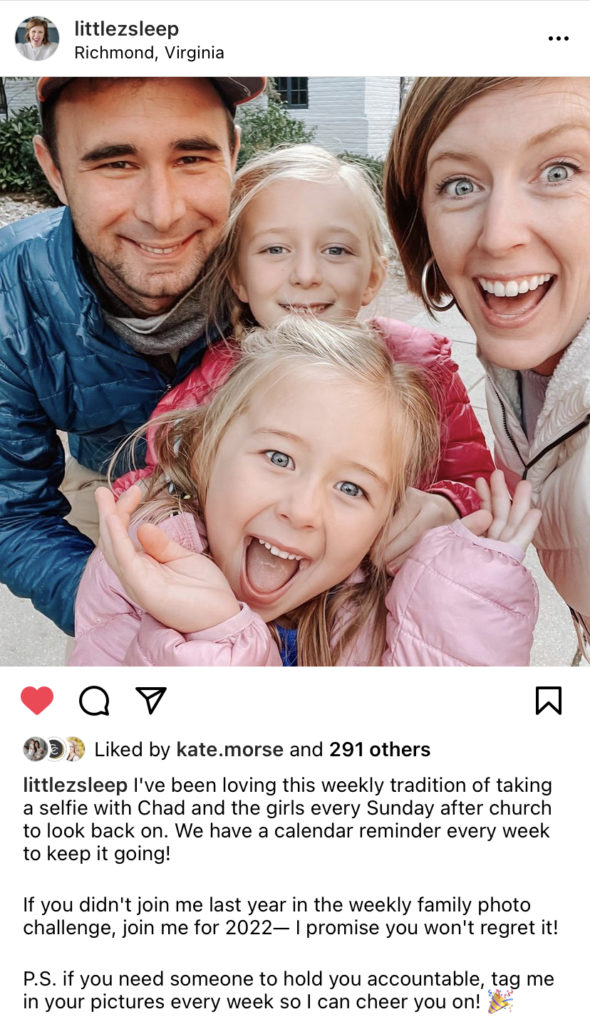 Becca of Little Z with her family in a selfie | Little Z Sleep